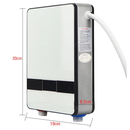 Calentador de agua eléctrico instantáneo de 6500 W y 220 V con termostato. Calentador de flujo para baño. Calefacción instantánea para cocina y ducha.