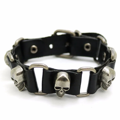 2018 Nuevos accesorios para hombres y mujeres Pulsera de cuero retro casual Pulsera punk de moda para hombres