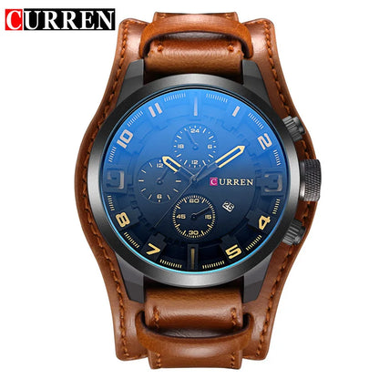 Nuevos relojes CURREN de marca de lujo para hombre, reloj de pulsera de cuero con correa de cuero, reloj de cuarzo de moda, reloj de pulsera deportivo informal con fecha, relojes 8225