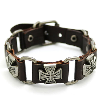 2018 Nuevos accesorios para hombres y mujeres Pulsera de cuero retro casual Pulsera punk de moda para hombres
