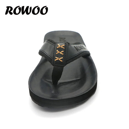 Chanclas de piel sintética para hombre, transpirables, antideslizantes, para playa, informales, de moda, venta al por mayor
