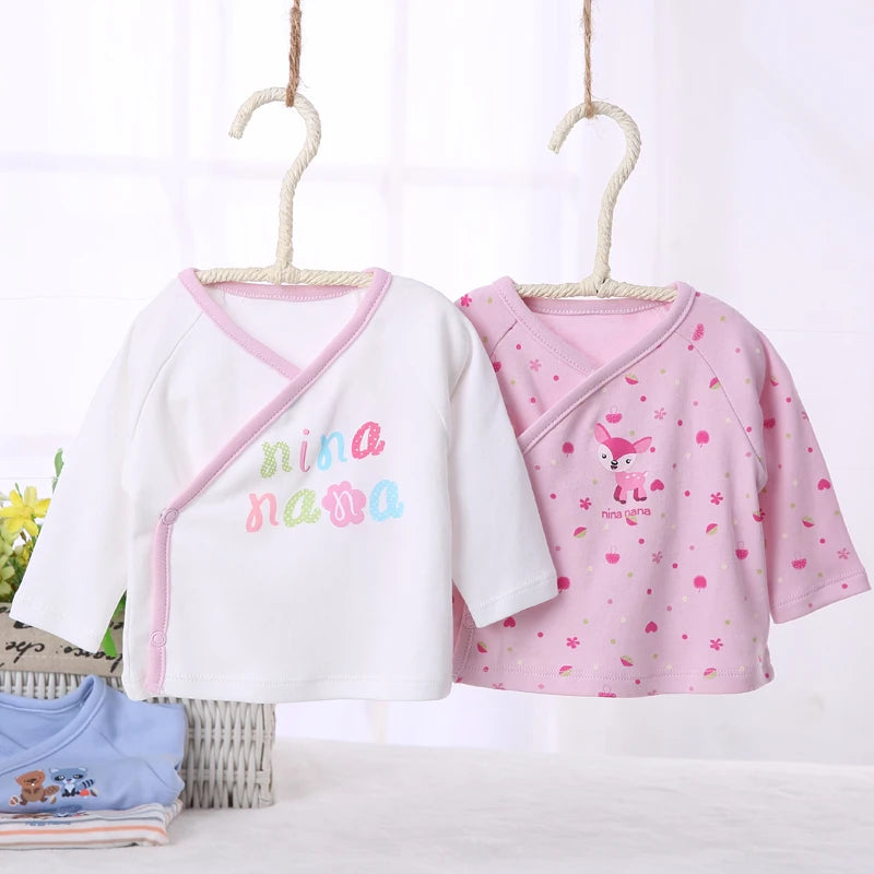 Ropa de bebé, ropa para recién nacidos, camiseta de manga larga, ropa para niño, ropa para niña, camiseta para niño, camiseta de bebé con abertura frontal