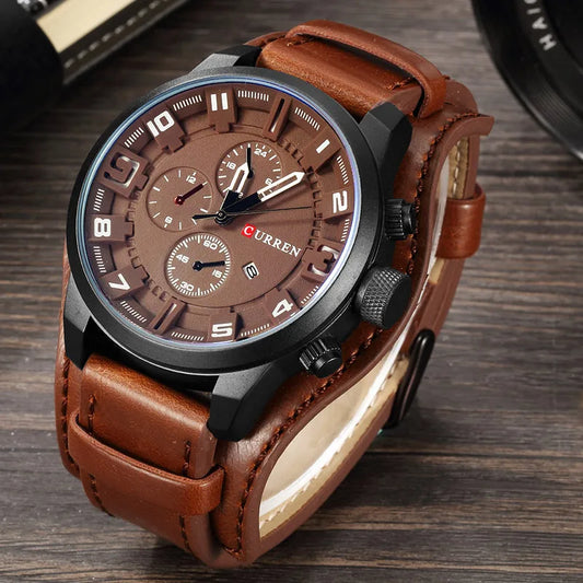 Nuevos relojes CURREN de marca de lujo para hombre, reloj de pulsera de cuero con correa de cuero, reloj de cuarzo de moda, reloj de pulsera deportivo informal con fecha, relojes 8225