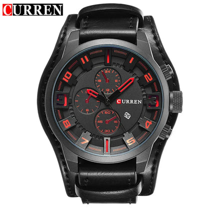Nuevos relojes CURREN de marca de lujo para hombre, reloj de pulsera de cuero con correa de cuero, reloj de cuarzo de moda, reloj de pulsera deportivo informal con fecha, relojes 8225