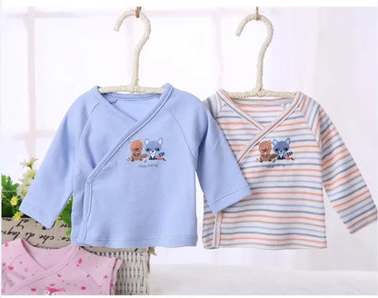 Ropa de bebé, ropa para recién nacidos, camiseta de manga larga, ropa para niño, ropa para niña, camiseta para niño, camiseta de bebé con abertura frontal