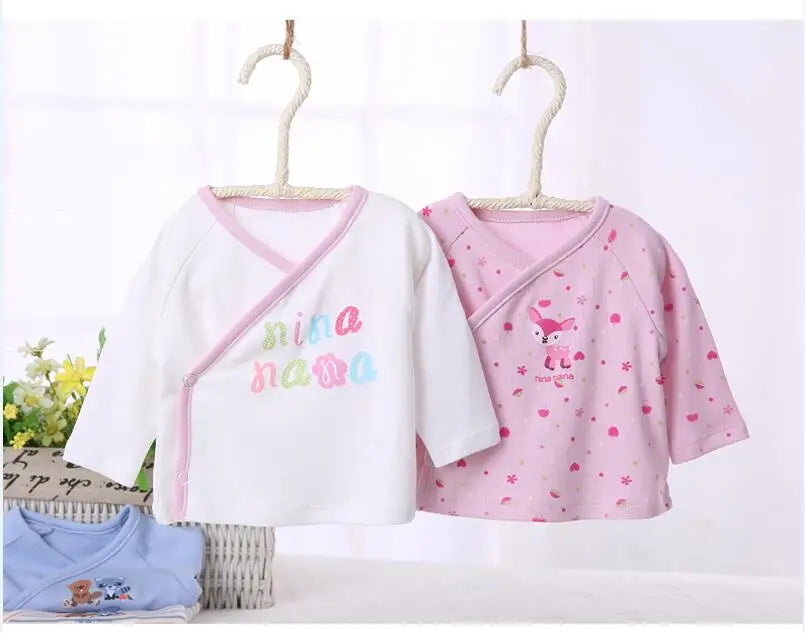 Ropa de bebé, ropa para recién nacidos, camiseta de manga larga, ropa para niño, ropa para niña, camiseta para niño, camiseta de bebé con abertura frontal