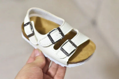 Sandalias nuevas, calzado infantil para niños, sandalias para niñas y niños, zapatos planos transpirables, sandalias de cuero cómodas de verano