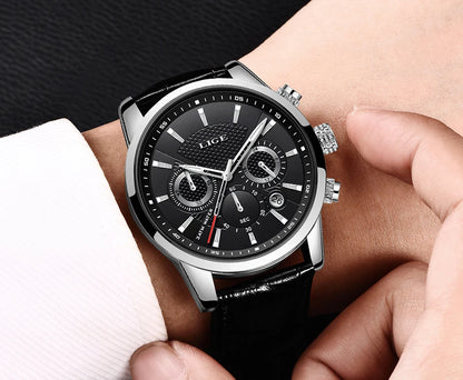 Nuevos relojes LIGE para hombre, marca superior de lujo, reloj de pulsera para hombre, reloj de cuarzo de cuero, reloj deportivo resistente al agua para hombre, reloj Masculino