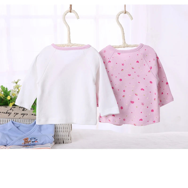 Ropa de bebé, ropa para recién nacidos, camiseta de manga larga, ropa para niño, ropa para niña, camiseta para niño, camiseta de bebé con abertura frontal
