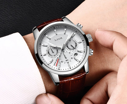 Nuevos relojes LIGE para hombre, marca superior de lujo, reloj de pulsera para hombre, reloj de cuarzo de cuero, reloj deportivo resistente al agua para hombre, reloj Masculino
