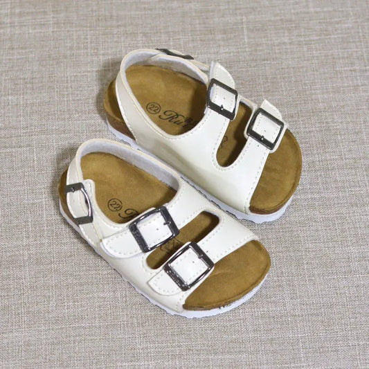 Sandalias nuevas, calzado infantil para niños, sandalias para niñas y niños, zapatos planos transpirables, sandalias de cuero cómodas de verano