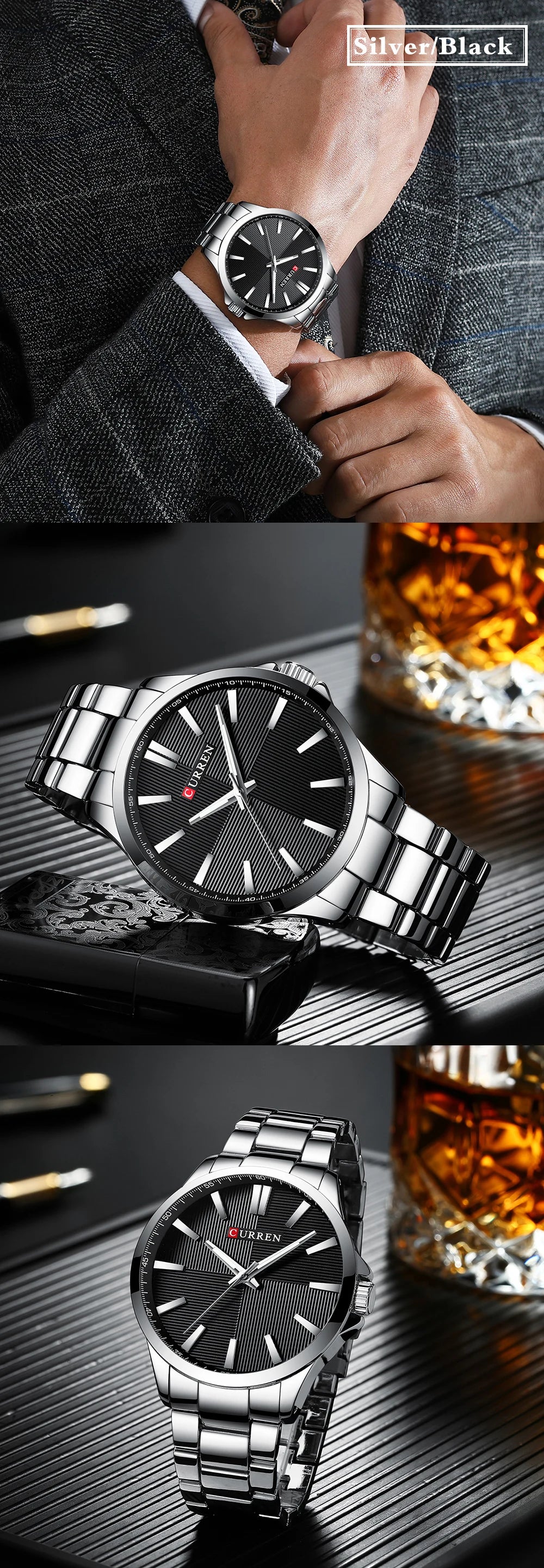Reloj Masculino CURREN Relojes para hombre de primera marca de lujo Reloj de negocios de moda para hombre Reloj de pulsera de cuarzo impermeable informal para hombre