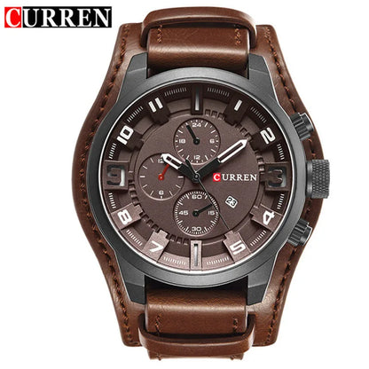 Nuevos relojes CURREN de marca de lujo para hombre, reloj de pulsera de cuero con correa de cuero, reloj de cuarzo de moda, reloj de pulsera deportivo informal con fecha, relojes 8225