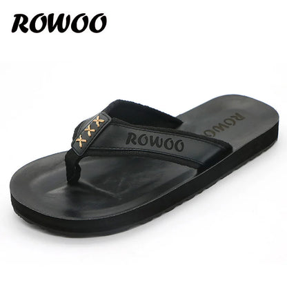Chanclas de piel sintética para hombre, transpirables, antideslizantes, para playa, informales, de moda, venta al por mayor