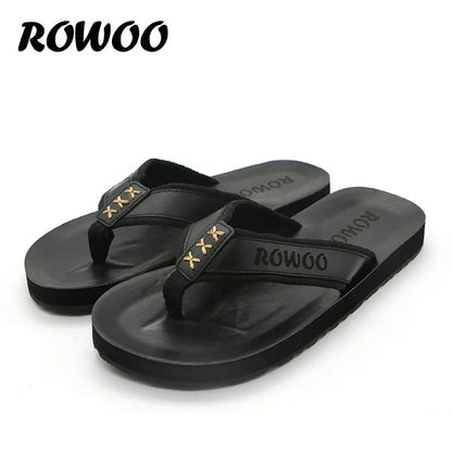 Chanclas de piel sintética para hombre, transpirables, antideslizantes, para playa, informales, de moda, venta al por mayor