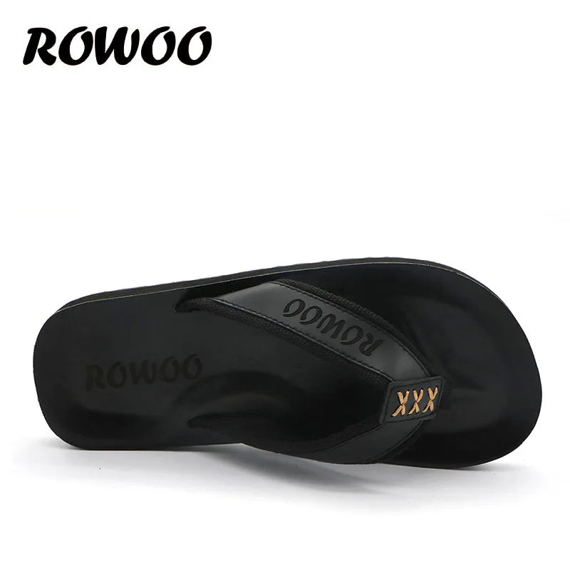 Chanclas de piel sintética para hombre, transpirables, antideslizantes, para playa, informales, de moda, venta al por mayor