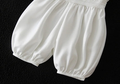 Ropa de bebé niño, conjunto de pelele blanco para bautismo con gorro y cuello vuelto, ropa para recién nacidos, primera Navidad, cumpleaños de niño de 3 a 24 meses