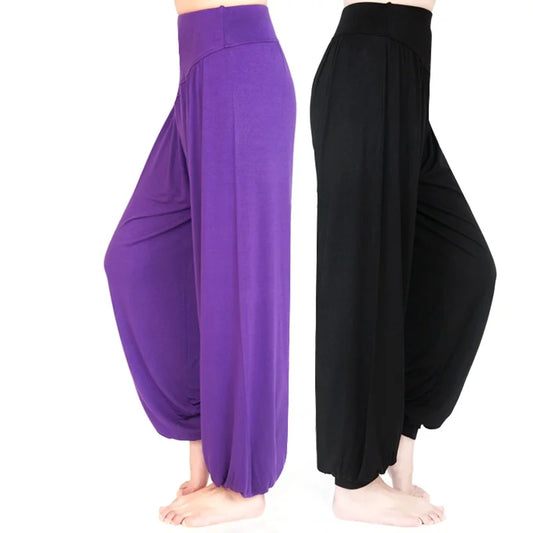 Pantalones de yoga para mujer, pantalones deportivos de talla grande para mujer, leggings de yoga, pantalones bombachos coloridos, pantalones de baile, yoga y taichí, pantalones de modal para mujer.