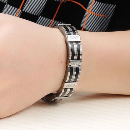 Pulsera de acero inoxidable y silicona de alta calidad para hombre, accesorios de joyería para mejores amigos.