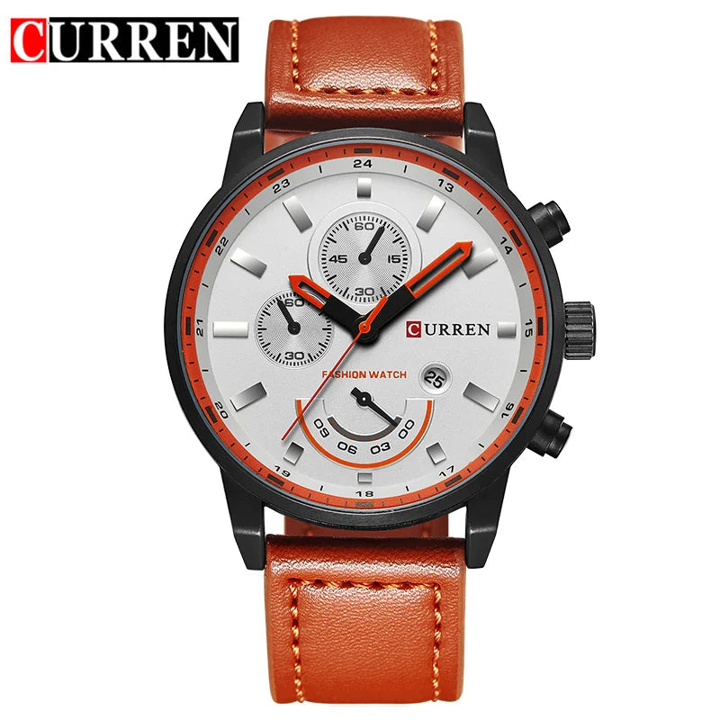 Reloj de cuarzo CURREN para hombre, marca de lujo, famoso, de pulsera, de cuarzo, masculino