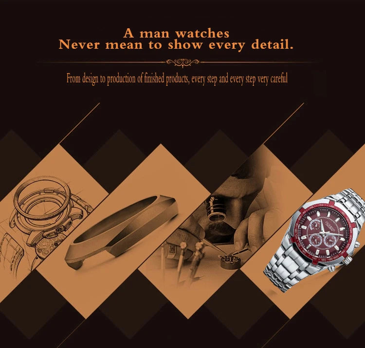 CURREN - Reloj deportivo militar de lujo para hombre, de cuarzo, de acero completo, resistente al agua, para negocios, masculino