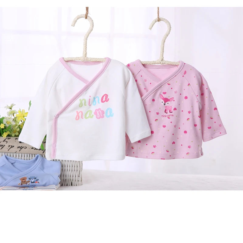 Ropa de bebé, ropa para recién nacidos, camiseta de manga larga, ropa para niño, ropa para niña, camiseta para niño, camiseta de bebé con abertura frontal