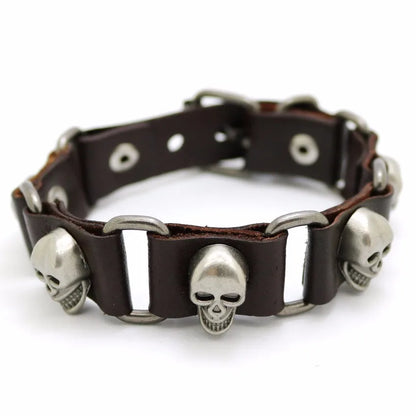 2018 Nuevos accesorios para hombres y mujeres Pulsera de cuero retro casual Pulsera punk de moda para hombres