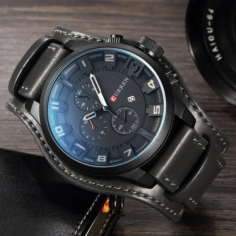Nuevos relojes CURREN de marca de lujo para hombre, reloj de pulsera de cuero con correa de cuero, reloj de cuarzo de moda, reloj de pulsera deportivo informal con fecha, relojes 8225