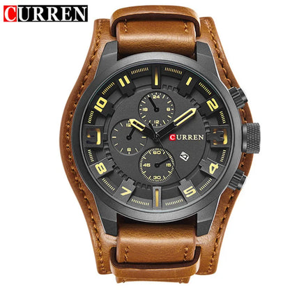 Nuevos relojes CURREN de marca de lujo para hombre, reloj de pulsera de cuero con correa de cuero, reloj de cuarzo de moda, reloj de pulsera deportivo informal con fecha, relojes 8225