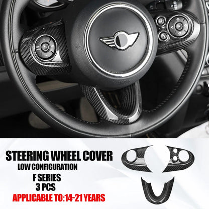 Accesorios interiores de coche para Mini Cooper F54 F55 F56 F57 F60, fibra de carbono auténtica, pegatina decorativa, pieza protectora para coche.