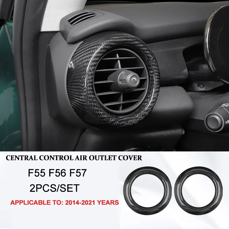 Accesorios interiores de coche para Mini Cooper F54 F55 F56 F57 F60, fibra de carbono auténtica, pegatina decorativa, pieza protectora para coche.