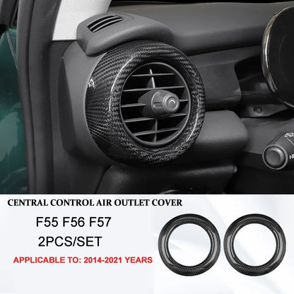 Accesorios interiores de coche para Mini Cooper F54 F55 F56 F57 F60, fibra de carbono auténtica, pegatina decorativa, pieza protectora para coche.