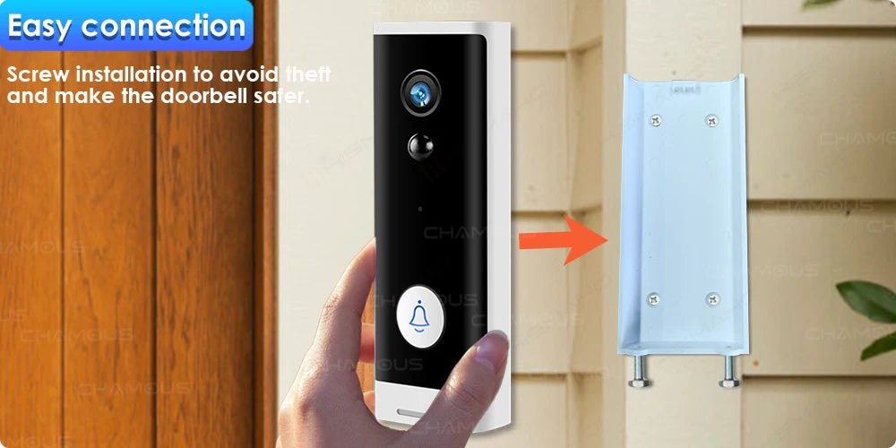 Videoportero Tuya WiFi 1080P HD con batería, visión nocturna, seguridad y control por app (Alexa, Google).