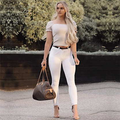 Mallas deportivas Shascullfites Melody blancas para mujer, leggings de yoga, mallas push-up para gimnasio, mallas ajustadas para correr.