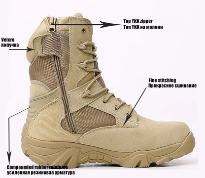 TaoBo Delta High Top Brand Men Combat Boots Sandy Black Size 13 Men Army Military Boots Men Desert Tactical Shoe Tacticos Feamle