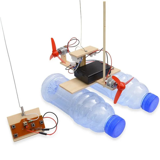 Juguetes pequeños de nueva tecnología 2021, modelo de barco de viento con control remoto para bricolaje, material de experimento científico, colección de regalos para niños