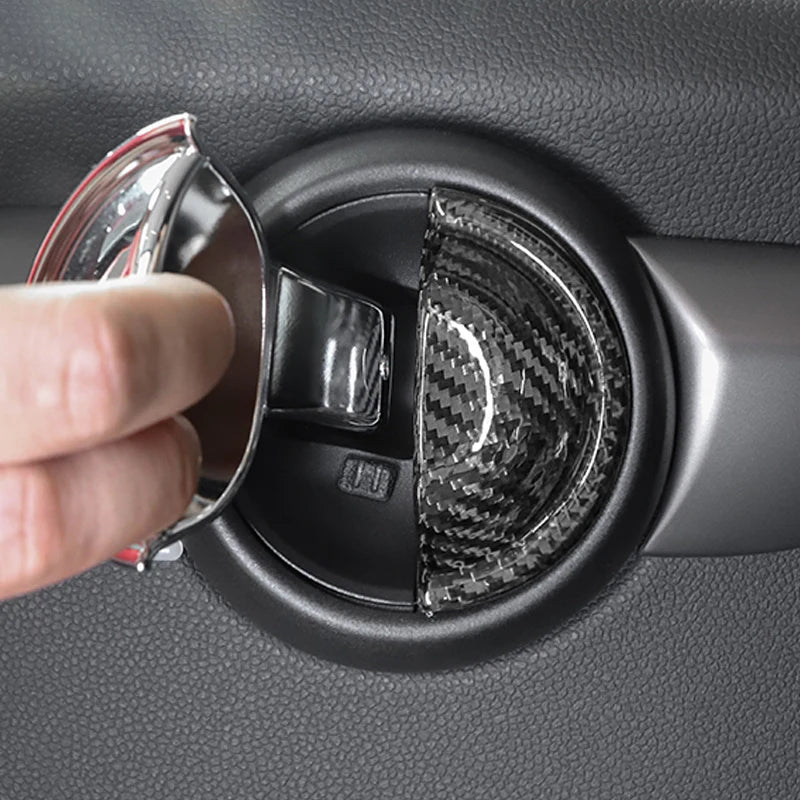Accesorios interiores de coche para Mini Cooper F54 F55 F56 F57 F60, fibra de carbono auténtica, pegatina decorativa, pieza protectora para coche.