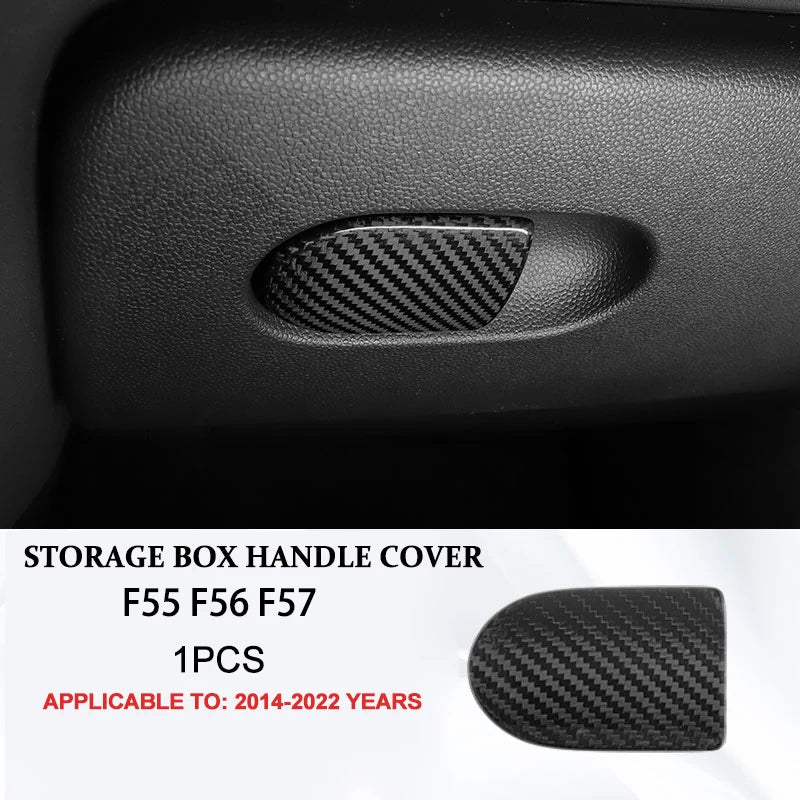 Accesorios interiores de coche para Mini Cooper F54 F55 F56 F57 F60, fibra de carbono auténtica, pegatina decorativa, pieza protectora para coche.