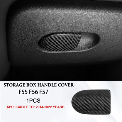 Accesorios interiores de coche para Mini Cooper F54 F55 F56 F57 F60, fibra de carbono auténtica, pegatina decorativa, pieza protectora para coche.