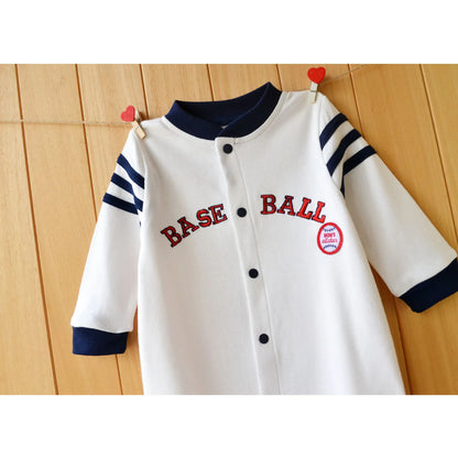 Ropa de bebé, mono para recién nacidos, ropa para niños pequeños, estilo deportivo de béisbol, ropa de algodón para bebés, ropa de primavera para niños pequeños.