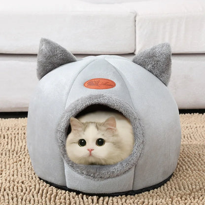 Nueva cama para gatos de invierno, cómoda y profunda para dormir, pequeña colchoneta, cesta para perros pequeños, productos para mascotas, tienda de campaña, acogedora cueva nido para interiores, cama para gatos