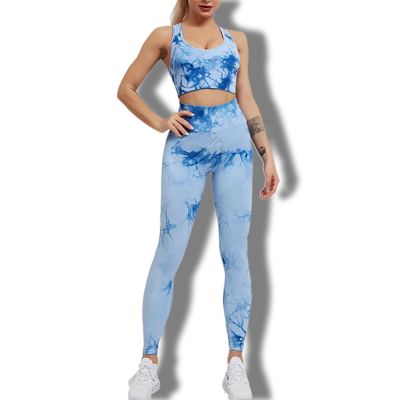 Conjunto de 2 piezas de yoga y gimnasio para mujer, con sujetador deportivo y camiseta de manga larga, leggings con cintura alta, chándal deportivo de moda para niñas.