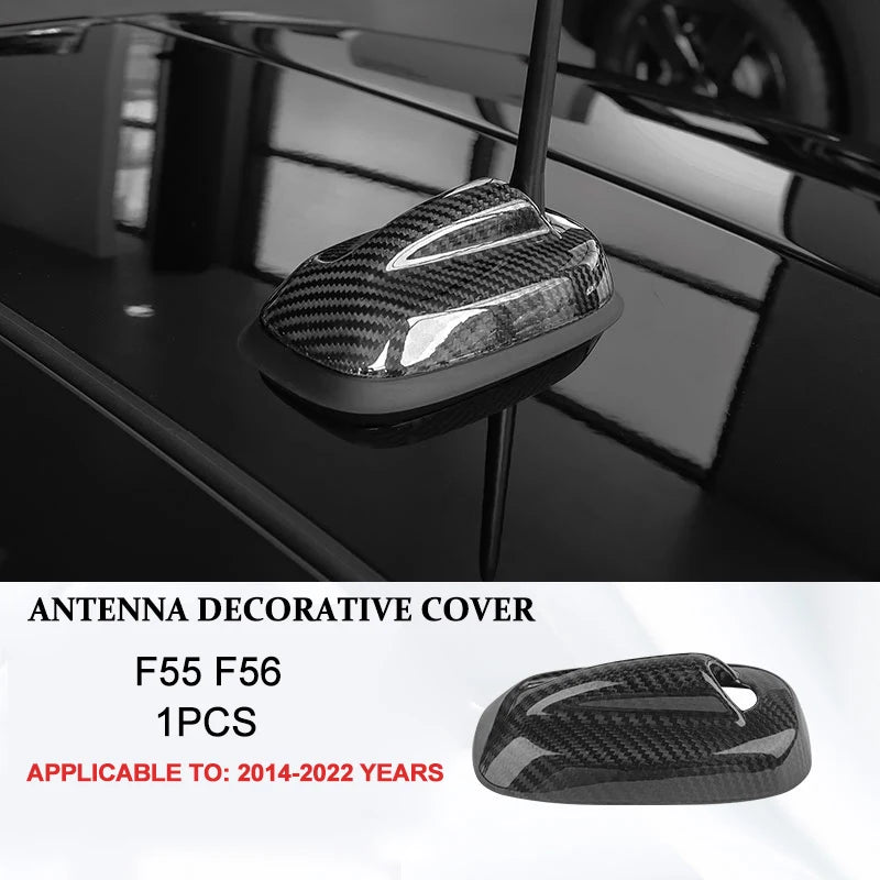 Accesorios interiores de coche para Mini Cooper F54 F55 F56 F57 F60, fibra de carbono auténtica, pegatina decorativa, pieza protectora para coche.