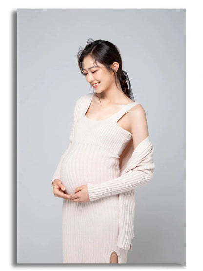 Vestido de maternidad para mujeres embarazadas, vestidos de fotografía, informal, de manga larga, color sólido, sexy, ajustado, Jersey, ropa, vestidos