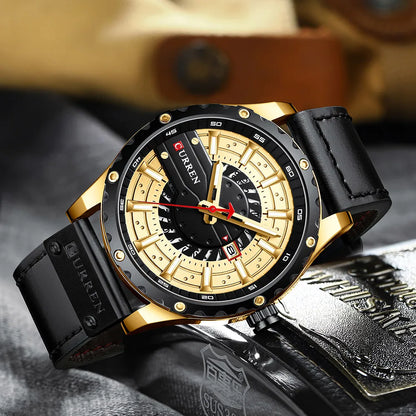 Relojes CURREN, marca superior, reloj de pulsera de cuero de moda, reloj de cuarzo casual para hombre con caja, nuevo reloj elegante, manecillas luminosas