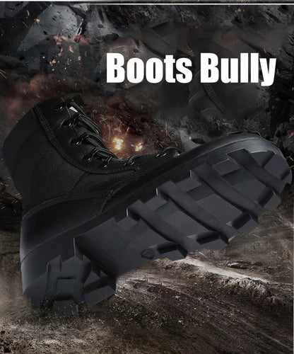 TaoBo 2024 Original Military Leather Boots Size 40-45 Men High Top Tactical Desert Combat Shoes SWAT Army Hiking Boot Zapatos