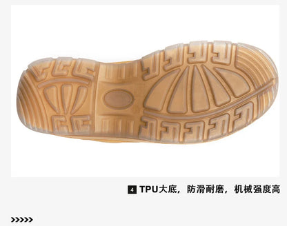 ROCKROOSTER Zapatos de senderismo para hombre, botas de caza impermeables, zapatos de seguridad de cuero, botines tácticos, zapatos de trabajo, zapatillas deportivas con punta de acero