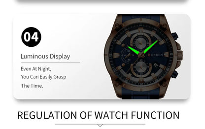 Relojes de oro para hombre, marca superior de lujo CURREN, reloj de pulsera de cuarzo, reloj de negocios deportivo e informal de moda, reloj para hombre, reloj para hombres