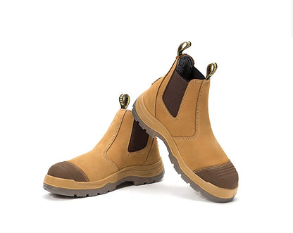 ROCKROOSTER Zapatos de senderismo para hombre, botas de caza impermeables, zapatos de seguridad de cuero, botines tácticos, zapatos de trabajo, zapatillas deportivas con punta de acero