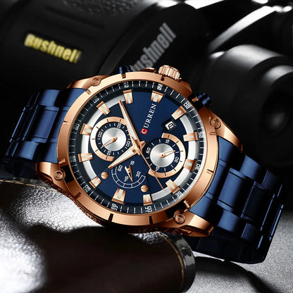 Relojes de oro para hombre, marca superior de lujo CURREN, reloj de pulsera de cuarzo, reloj de negocios deportivo e informal de moda, reloj para hombre, reloj para hombres